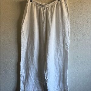 Hot Cotton White Linen Pants with lace detail